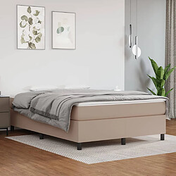 vidaXL Sommier à lattes de lit avec matelas Cappuccino 140x190 cm 