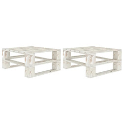 vidaXL Tables palette de jardin 2 pcs blanc bois