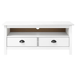 Maison Chic Meuble TV scandinave - Banc TV pour salon Hill Range Blanc 110x40x47 cm Bois de pin solide -MN92286