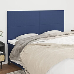 vidaXL Têtes de lit 4 pcs Bleu 100x5x78/88 cm Tissu 