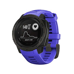 Wewoo Bracelet pour montre connectée Dragonne de remplacement en silicone Garmin Instinct 22mm bleu saphir 