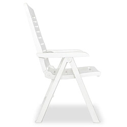 Avis vidaXL lot de 2 Chaises inclinables de jardin Plastique Blanc