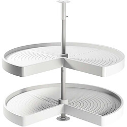 Emuca Plateau tournant blanc 2 niveaux pour module de cuisine Shelvo Pour module de 80 cm 