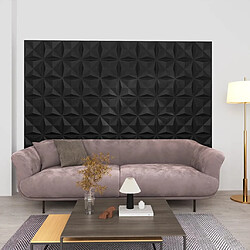 vidaXL Panneaux muraux 3D 24 pcs 50x50 cm noir origami 6 m² 