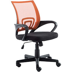 Decoshop26 Fauteuil de bureau sur roulettes hauteur réglable en maille de filet de nylon orange 10_0002500 