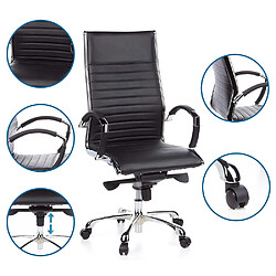 Avis Siège de bureau / Fauteuil de direction PARMA 20, cuir noir, chromé hjh OFFICE