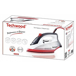 Techwood Fer à vapeur 2400 W Boutons Spray et Vapeur Semelle en Céramique rouge blanc