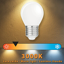 Acheter VELAMP Ampoule à filament LED opale, sphère P45, 4W / 470lm, culot E27, 3000K