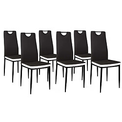 Idmarket Chaises RONA x6 noir/blanc