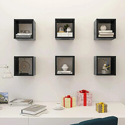 Avis Maison Chic Lot de 6 Étagères cube murales,Etagère de rangement flottantes Gris 22x15x22 cm -MN36486