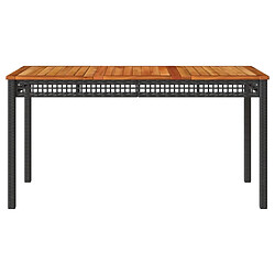 Acheter Maison Chic Table de jardin | Table d'extérieur noir 140x80x75 cm résine tressée et bois acacia -GKD26379