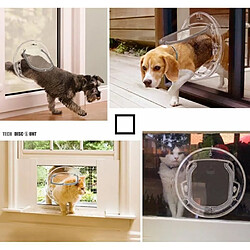 Acheter Tech Discount TD® chatière pour chats trappe animaux compagnie habitat PC Porte verre ronde aménagement conception entrée sortie libre petit chien