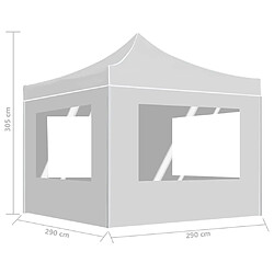 vidaXL Tente de réception pliable avec parois Aluminium 3x3 m Blanc pas cher