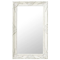 Maison Chic Miroir mural style baroque | Miroir Décoration pour Maison Salle de Bain 50x80 cm Blanc -GKD31461