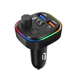 Avizar Transmetteur FM Bluetooth avec Chargeur Voiture USB QC 3.0 et USB-C 18W C2 Noir