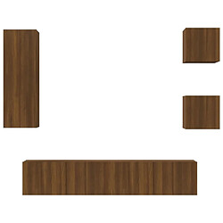 Maison Chic Ensemble de meubles TV 5 pcs | Banc TV Moderne pour salon | Meuble de Rangement - Chêne marron Bois d'ingénierie -MN30558