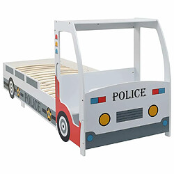 vidaXL Lit voiture de police avec bureau pour enfants 90 x 200 cm