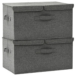 Maison Chic Lot de 2 Boîtes de rangement,Boîtes de stockage Tissu 50x30x25 cm Anthracite -MN332279