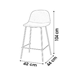 Avis Toilinux Lot de 4 Tabourets de bar design velours Ima - Gris