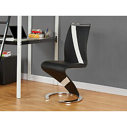 Vente-Unique Lot de 6 chaises TWIZY - Simili noir & blanc