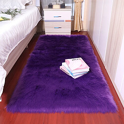 LUUCOZK Tapis moelleux en fausse fourrure, tapis à poils longs pour chambre à coucher, salon, violet-180x200cm (rectangulaire)