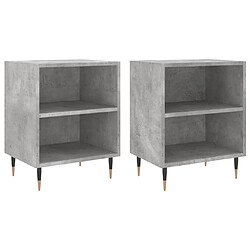 Maison Chic Lot de 2 Tables de chevet - Tables de Nuit gris béton 40x30x50 cm bois d'ingénierie