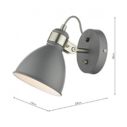 Luminaire Center Spot Frederick Chrome satiné,Gris mat 1 ampoule 1,8cm pas cher