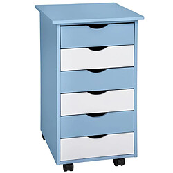 Helloshop26 Bureau enfant avec caisson meuble bleu 0508095