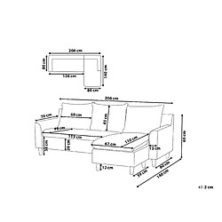 Avis Beliani Canapé angle réversible 4 places en tissu gris clair ELVENES