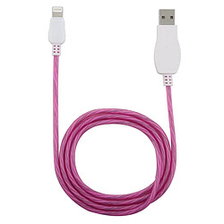 Wewoo Câble Lampe à DEL de 1 m de de charge de synchronisation de données USB à 8 broches, pour iPhone X / 8 & 8 Plus / 7 & 7 Plus / 6 & 6 & 6 Plus & 6 s Plus / iPad Magenta