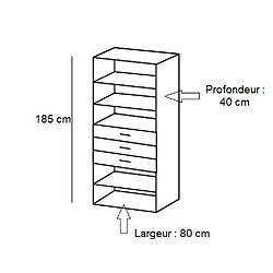 Inside 75 Colonne de rangement LUND 3 tiroirs blanc mat 80 x 40 cm profondeur