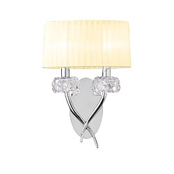 Avis Luminaire Center Applique murale Loewe 2 Ampoules E14, chrome poli avec Abat jour blanc