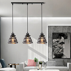 Avis Stoex Plafonnier Rétro Moderne 3 Lumières Lustre D'Intérieur Suspension Luminaire Vintage Suspension Lustre en Métal Noir, Pour Chambre À Coucher, Salon