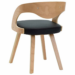 Maison Chic Lot de 2 Chaises à manger,Chaise pour cuisine,Solide Structure noir bois courbé et similicuir -MN98345 pas cher