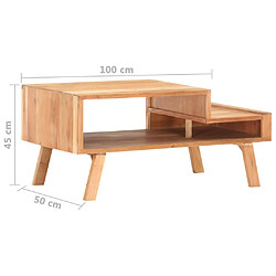 vidaXL Table basse 100x50x45 cm Bois d'acacia massif pas cher