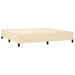 Acheter vidaXL Sommier à lattes de lit et matelas et LED Crème 200x200cm Tissu