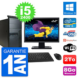 PC Tour Lenovo M91p Ecran 22" Core i5-2400 RAM 8Go Disque 2To Windows 10 Wifi · Occasion 