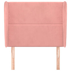 Avis Maison Chic Tête de lit scandinave avec oreilles,meuble de chambre Rose 93x23x118/128 cm Velours -MN48379