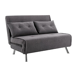 Vente-Unique Canapé 2 places convertible en tissu anthracite URIBIA 