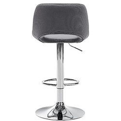 Avis Decoshop26 Tabourets de bar chaises haute x2 avec repose-pieds en velours gris foncé piètement métallique chromé 10_0004077