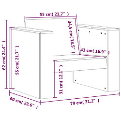 Acheter vidaXL Salon de jardin 2 pcs bois massif douglas