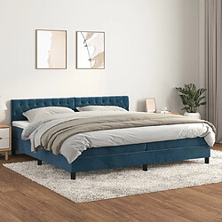 vidaXL Sommier à lattes de lit et matelas Bleu foncé 200x200cm Velours