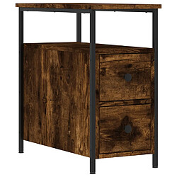 vidaXL Table de chevet chêne fumé 30x60x60 cm bois d'ingénierie