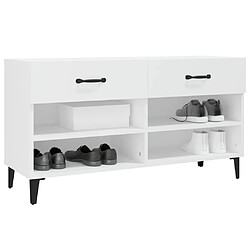 Avis vidaXL Armoire à chaussures Blanc 102x35x55 cm Bois d'ingénierie