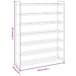 vidaXL Étagère à chaussures Marron 90x24x117 cm Bois d'ingénierie pas cher