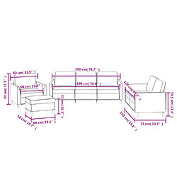 vidaXL Ensemble de canapés 4 pcs avec coussins Noir Similicuir pas cher