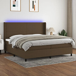 vidaXL Sommier à lattes de lit matelas LED Marron foncé 200x200 cm