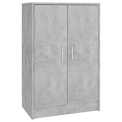 vidaXL Armoire à chaussures Gris béton 60x35x92 cm Bois d’ingénierie