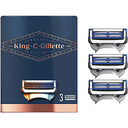 Gillette King C. Lames de rasoir pour homme pour le cou, 3 lames de rechange ? 20 g