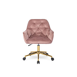 Vivaldi Fauteuil Pivotant MILAN Rose Velours 